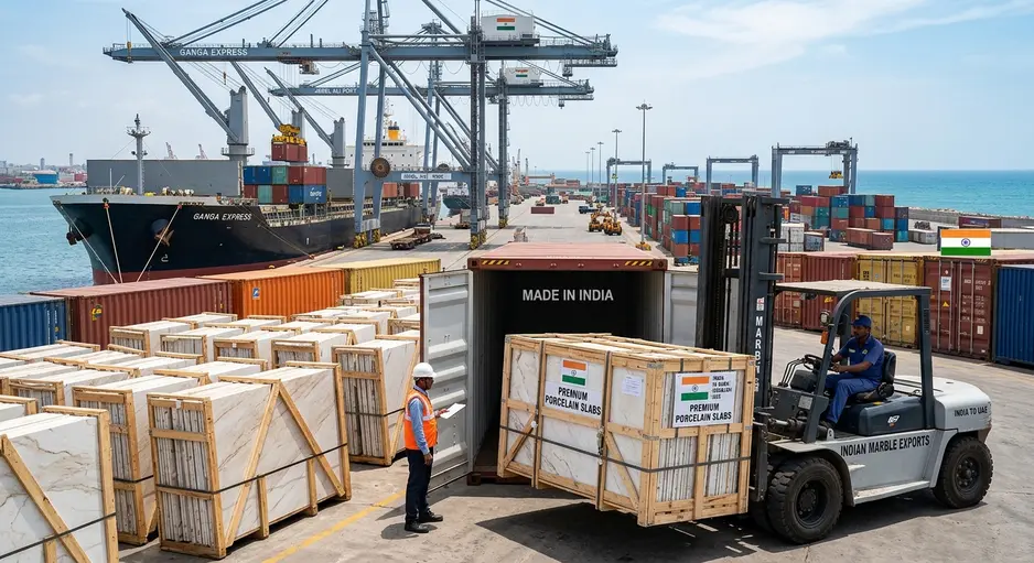 Porcelain Marble Slab Exporter from India to UAE